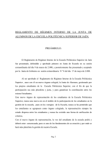 reglamento de régimen interno de la junta de alumnos de la escuela