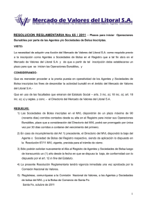 Resolucion 65 _Plazos Para Iniciar Operaciones Bursatiles