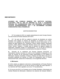 ine/cg876/2015, acuerdo del consejo general del instituto nacional