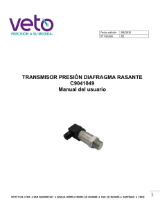 1 TRANSMISOR PRESIÓN DIAFRAGMA RASANTE C9041049