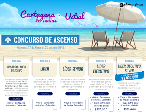 Ascenso Cartagena de Indias + Usted 17 Mar al 20 Jul