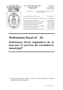 Ord. Nº26 Ordenanza reguladora de la tasa por prestación del