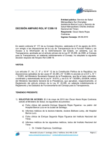 decisión amparo rol nº c398-10 - Consejo para la Transparencia