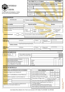 matricula curso ___/___ datos personales y estadisticos