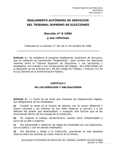 REGLAMENTO AUTÓNOMO DE SERVICIOS DEL TRIBUNAL