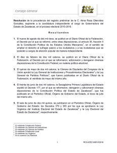 Resolución de la procedencia del registro preliminar de la C. Alma