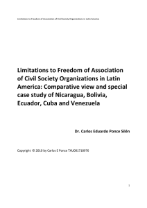 Report of Sr. Ponce on Freedom of Association in Latin