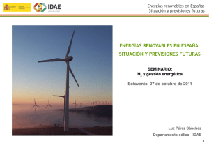 Situación y previsiones de la energía eólica en España