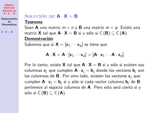 Algebra Matricial: Solución de AX=B
