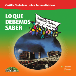 Cartilla Ciudadana sobre Termoeléctricas: Lo
