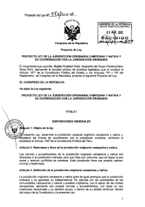 Ley de la jurisdicción originaria campesina y nativa y su