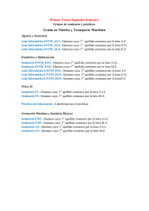 Primer Curso Segundo Semestre Grado en Náutica y Transporte