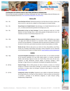 calendario de eventos anual 2015 para república dominicana