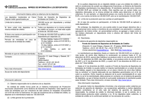 impreso de información a los depositantes - Caja Rural Castilla
