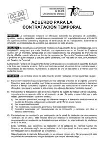 acuerdo para la contratación temporal