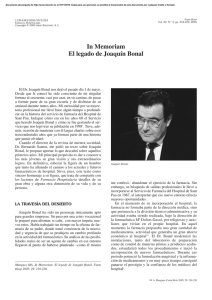 In Memoriam El legado de Joaquín Bonal