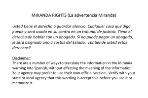 MIRANDA RIGHTS (La advertencia Miranda)