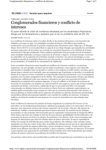 Conglomerados financieros y conflicto de intereses