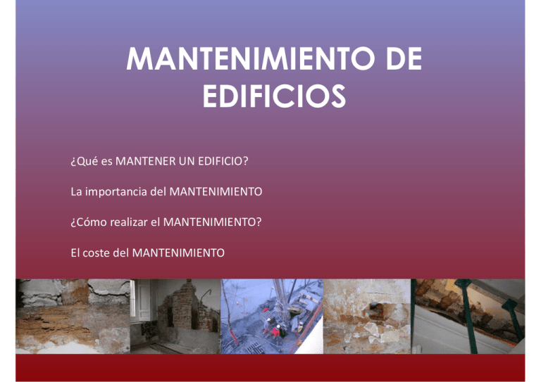 MANTENIMIENTO DE EDIFICIOS