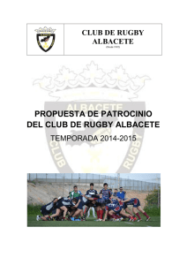 PROPUESTA DE PATROCINIO DEL CLUB DE RUGBY ALBACETE