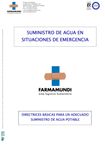 suministro de agua en situaciones de emergencia