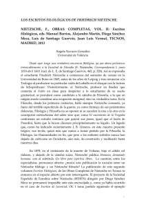 Los escritos filológicos de F. Nietzsche en español