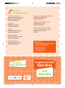 Programa d`activitats per a la gent gran 2015-2016