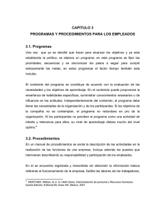 CAPITULO 3 PROGRAMAS Y PROCEDIMIENTOS