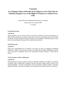 Venezuela Ley Orgánica Sobre el Derecho de las Mujeres a Una
