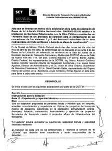 Acta de Junta de Aclaraciónes - Secretaría de Comunicaciones y