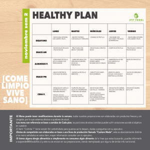 Menú Healthy Plan