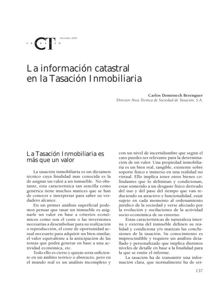 La Información Catastral En La Tasación Inmobiliaria