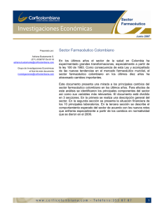 Sector Farmacéutico Colombiano Sector Farmacéutico