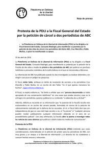 Protesta de la PDLI a la Fiscal General del Estado por la petición de