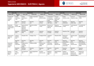 Ingeniería MECÁNICO - ELÉCTRICA | Agosto