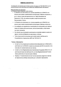 MEMORIA DESCRIPTIVA Contratación de empresa para brindar