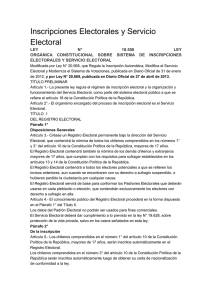 Ley Servicio Electoral de Chile de 2012 (reforma)