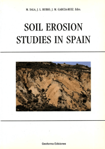 Sala, Rubio, García Ruiz (eds) 1991 Soil Erosion Studies in Spain