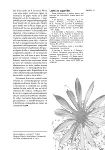 Lecturas sugeridas - Naturalis - Universidad Nacional de La Plata