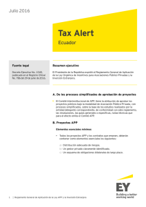 Tax Alert - Reglamento General de Aplicación de la Ley APP y la