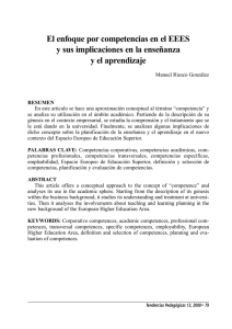 El enfoque por competencias en el EEES y sus implicaciones en la