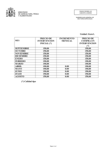 Unidad: Euro/t. (*) Calidad tipo PRECIO DE INTERVENCION