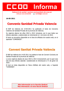 Convenio Sanidad Privada Valencia Conveni Sanitat Privada