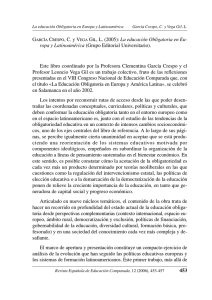 GARCÍA CRESPO, C. y VEGA GIL, L. (2005): La educación