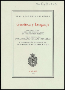 Genética y Lenguaje - Real Academia Española
