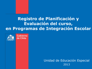 Registro de Planificación y Evaluación del curso, en Programas de