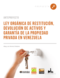 anteproyecto de Ley de Restitución, Devolución de Activos y