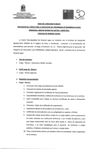 Llamado a concurso publico - I. Municipalidad de General Lagos