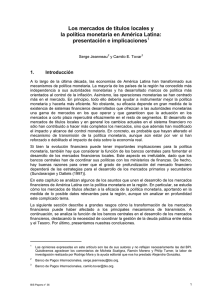 Los mercados de titulos locales y la politica monetaria en America
