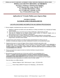 PINELLAS COUNTY HOUSING AUTHORITY Aplicación de Vivienda